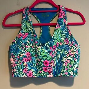 Lilly Pulitzer Lindsay Sports Bra Tiny Garden XS